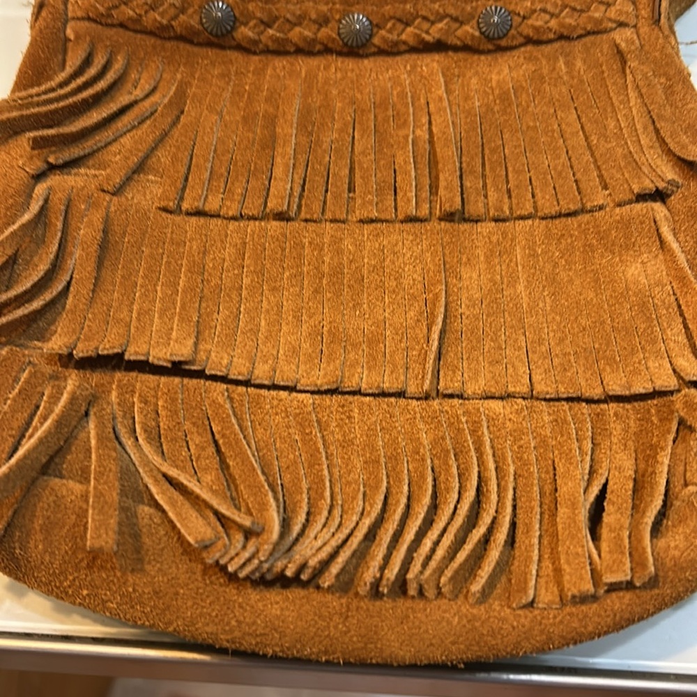 Vintage boho Minnetonka suede fringe shoulder bag purse - Picture 3 of 16